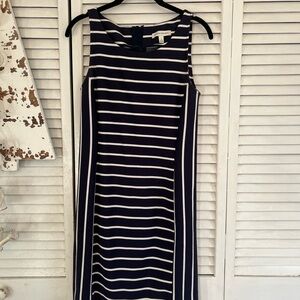 Banana Republic Blue and White Sheath Midi Dress